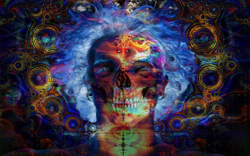 skull, 1080P, surreal, LSD, psychedelic, trippy