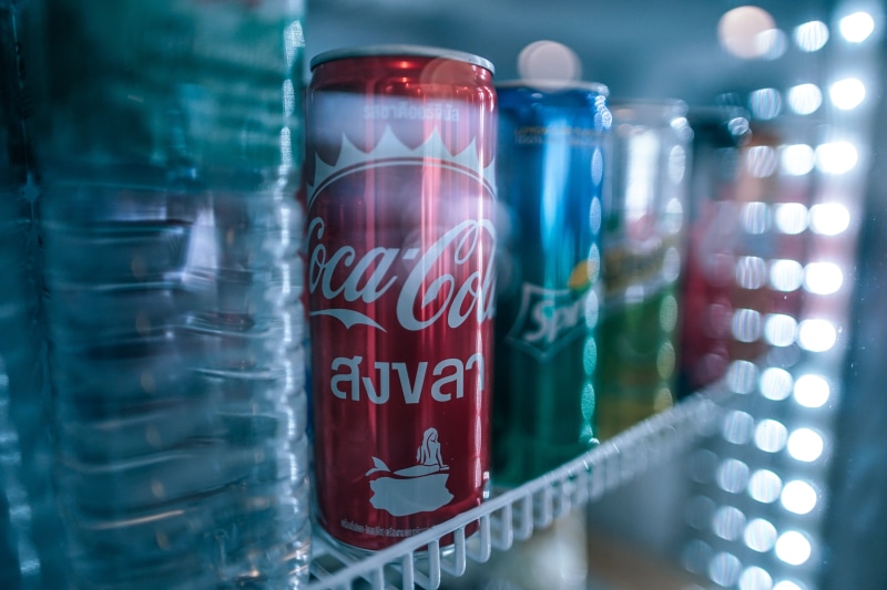 liquid, container, sweet, laboratory glassware, brand, sugar, research, beverage, bottle, soft drink, cola, glass, focus on foreground, carbonated, small