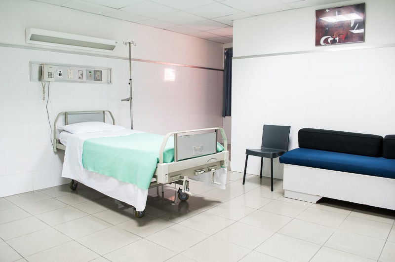 medical examination room, 2K, hospital, near, indoors, clinic, tiled floor, domestic room, hygiene, chair, medical equipment, hospital ward, absence, room