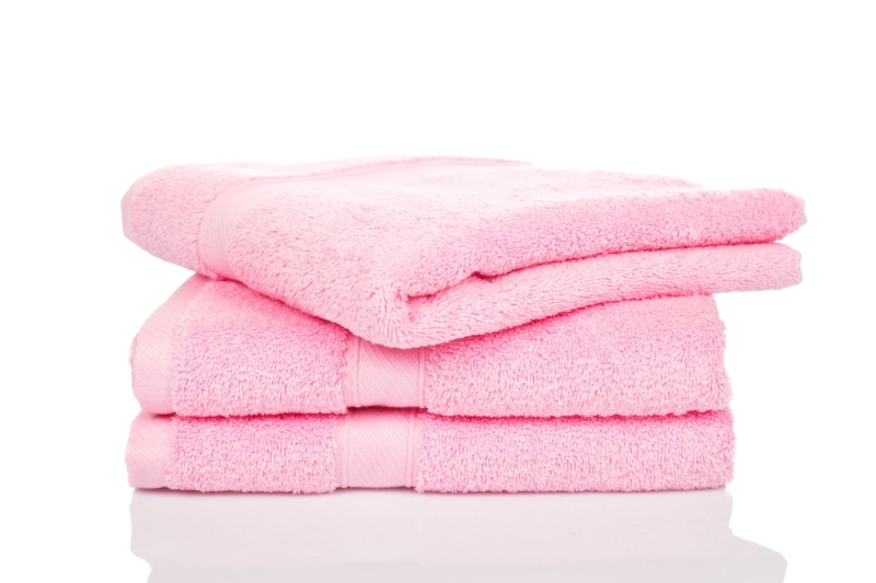 still life, white background, folded, indoors, hygiene, stack, pink color, no people, color, clean, group of objects, towel, pink, textile, white, white color