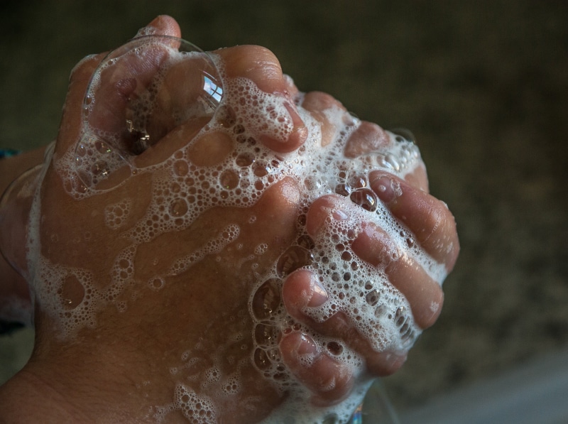 hygiene, 2K, focus on foreground, water, bubble, hand, human body part, human hand, human finger, wet, wash, cleaning, lifestyles, finger, soap sud, indoors