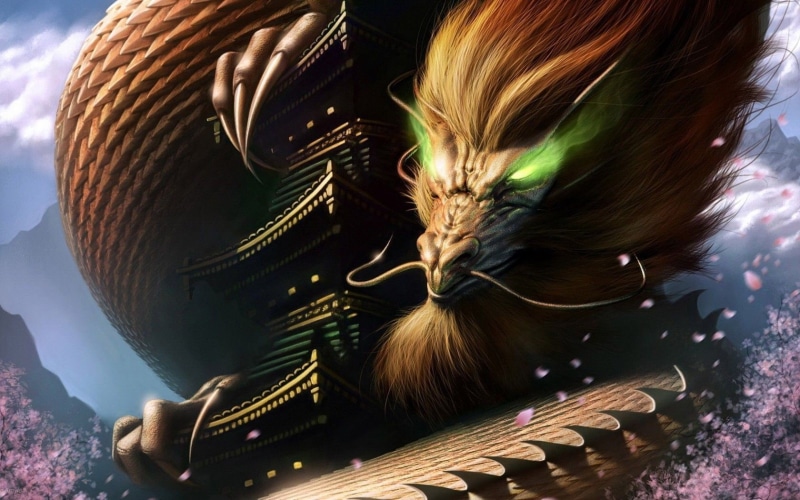 China, feline, domestic animals, whisker, animal themes, animal head, hairstyle, dragon, indoors, animal body part, domestic, musical equipment, close-up