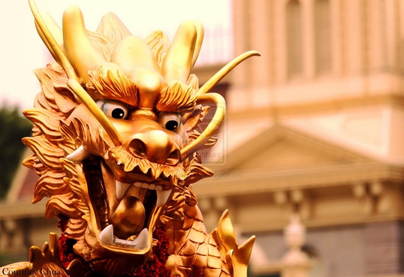 dragon, culture, arts culture and entertainment, disguise, statue, representation, belief, colored, no people, event, art and craft, gold colored, animal representation
