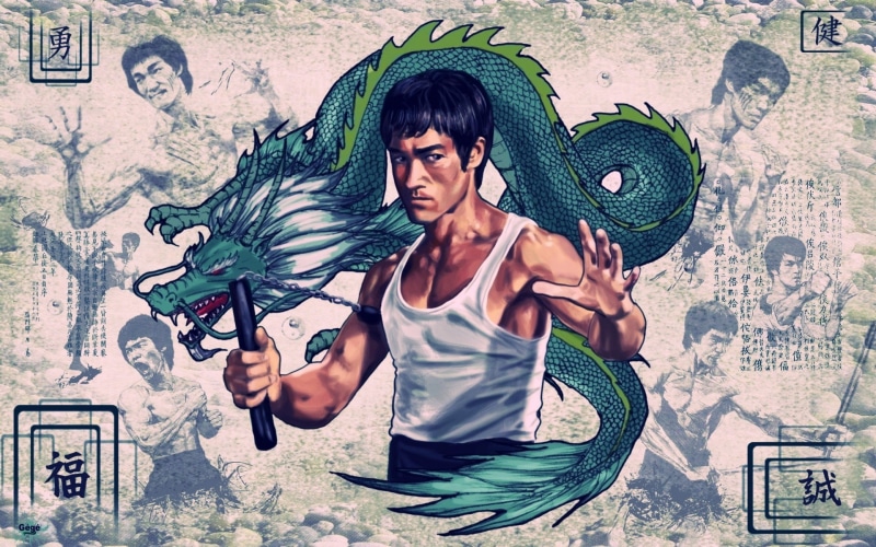 1080P, poster, chinese, vintage, lee, bruce, dragons