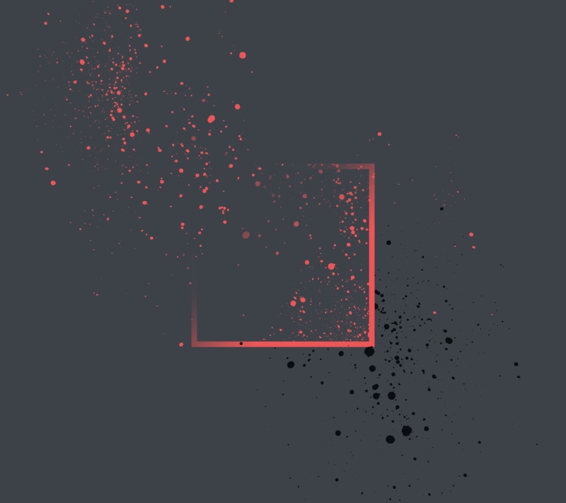 paint splatter, black background, confetti, nature, red, close-up, square, drop, copy space, black, exploding, logo, illuminated, abstract, mid-air, freshness