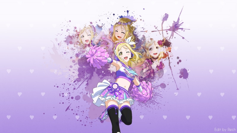 Love Live! Sunshine, celebration, indoors, representation, no people, purple, event, confetti, multi colored, art and craft, motion, male likeness, decoration