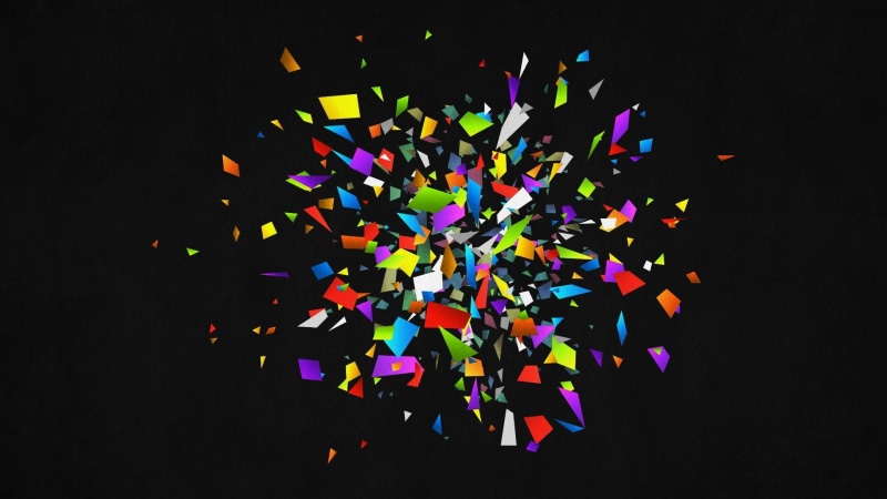digital art, 1080P, multicolored, motion, abundance, large group of objects, sweet food, still life, decoration, confetti, high angle view, variation