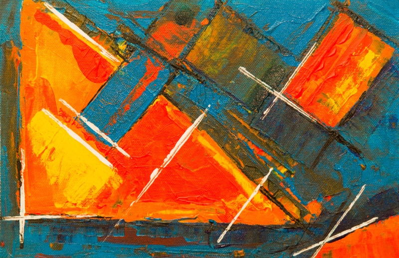 contemporary art, abstract expressionism, blue, expressionism, creativity, close-up, indoors, modern art, red, 5K, multi colored, background, paint, design