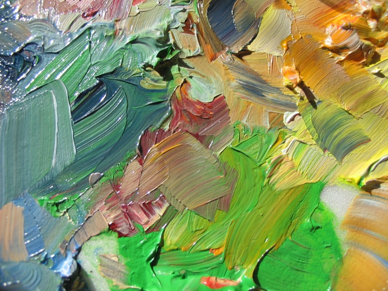 mixing, painted Image, artists Canvas, oil Painting, brush Stroke, close-up, no people, art, red, assorted, art and craft equipment, colors, color, paintings