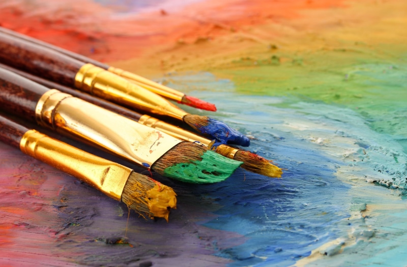 art and craft, assorted, close-up, paintbrushes, variation, artists Canvas, painting, paintbrush, five, acrylic, brush, abstract, backgrounds