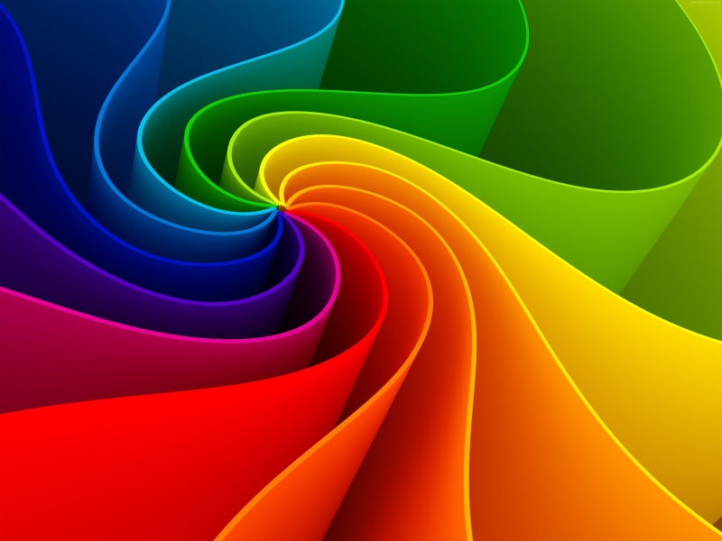 blue, in a row, multi colored, spectrum, 5K, yellow, flowing, pattern, curve, full frame, green color, contrasts, bright, no people, color swatch, backgrounds