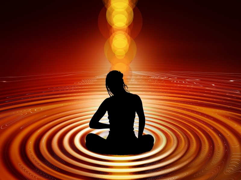 4K, legged, nature, leisure activity, experience, spirituality, people, transcendence, women, real people, jainism, einkehr, reflection, hinduism, orange color