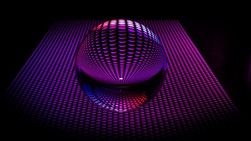 ceiling, design, still life, 5K, no people, studio shot, pink color, equipment, sound, shape, spotted, technology, dark, pattern, metal, black background