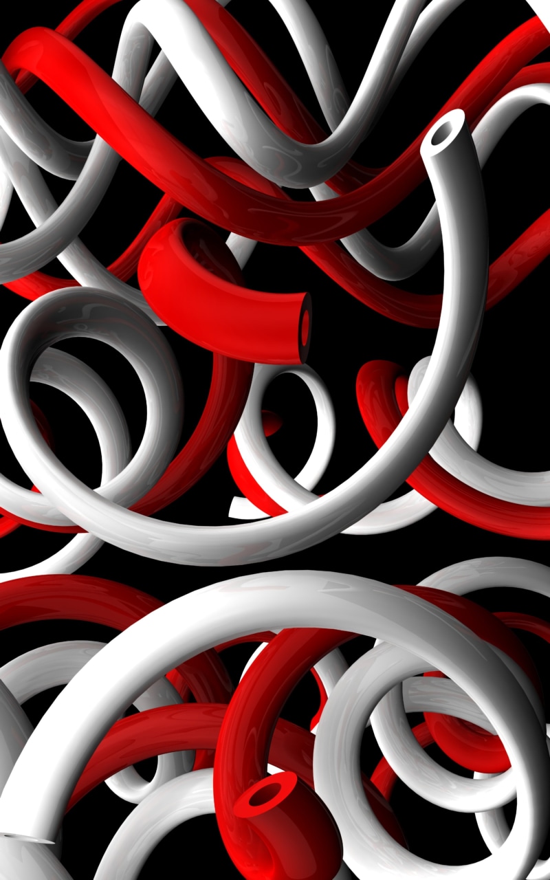 2K, white, plexus, red, shape, curved, twisted