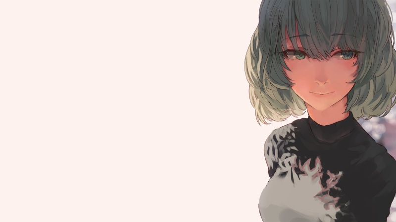 beauty spot, minimalism, anime girls, simple background, anime, short hair, manga, 1080P