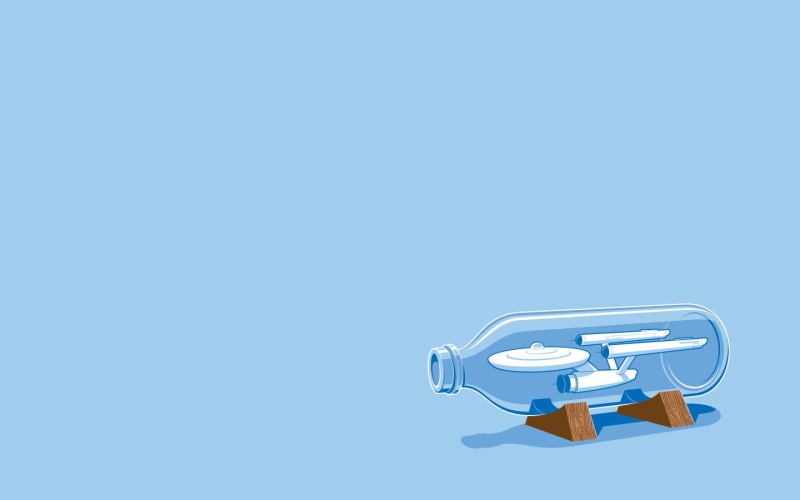 720P, symbol, glass, minimalism, cut out, blue, single object, spaceship, garbage, indoors, bottle, no people, close-up, business, Star Trek, ncc-1701