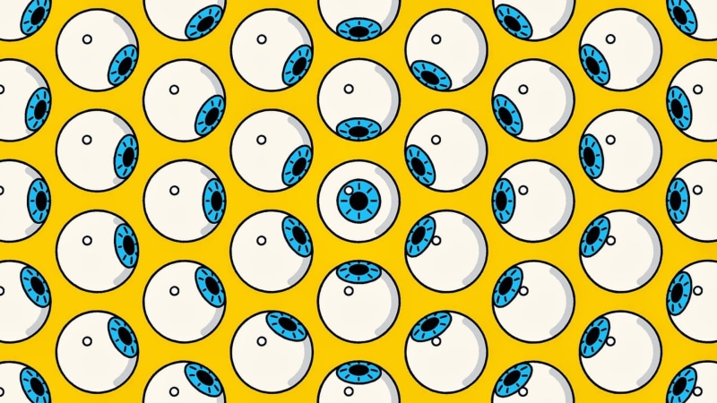 backgrounds, design, eyeball, full frame, geometric shape, multi colored, shape, indoors, repetition, circle, yellow background, abundance, variation, no people