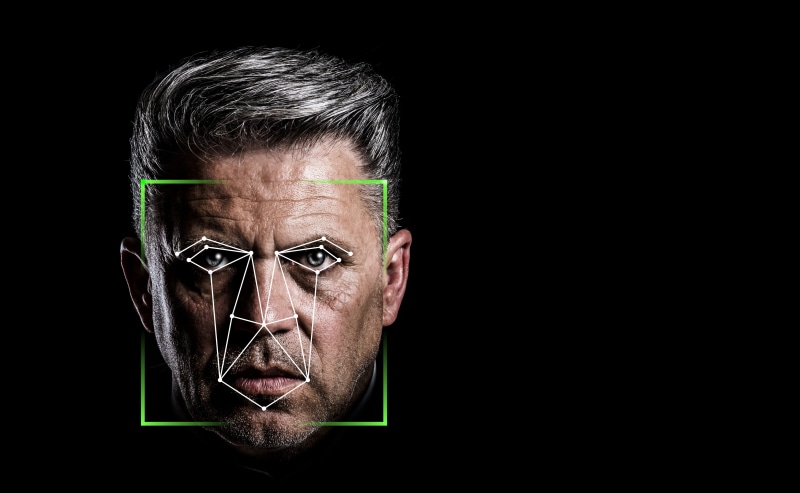 verification, copy space, mature adult, one person, identity, body part, looking at camera, males, cyber, protection, portrait, biometrics, digital, studio shot