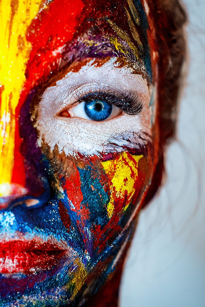 human face, adult, eyeball, one person, messy, front view, human eye, hairstyle, crack, beautiful, color, eye, cosmetics, girl, portrait, model, creativity