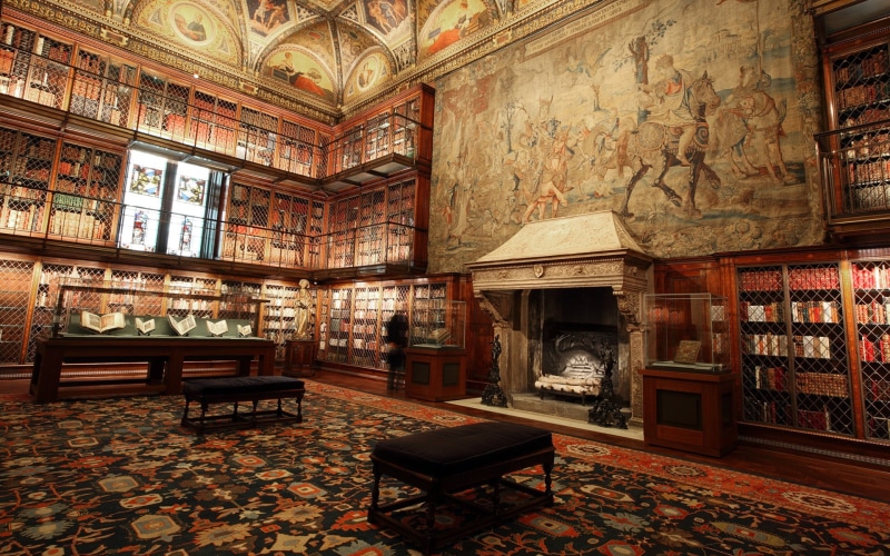 the past, flooring, book, fireplace, seat, fresco, bookshelf, chair, built structure, table, Manhattan, library, ceiling, indoors, publication, architecture