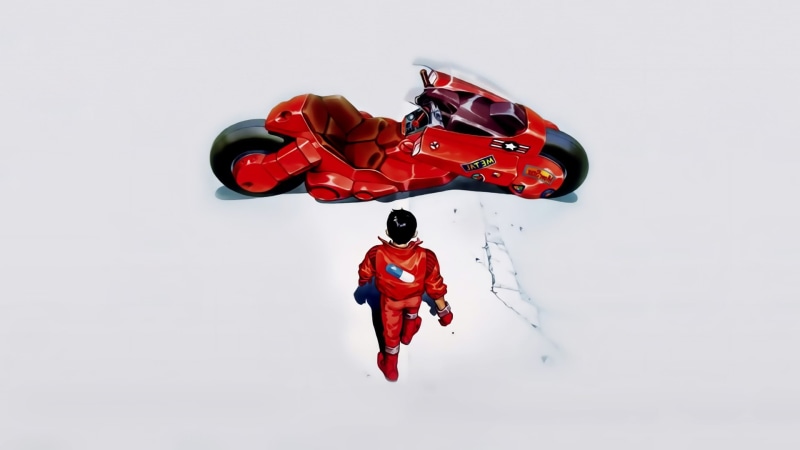 red, high angle view, winter, adult, headwear, cut out, lifestyles, helmet, people, Akira, sport, studio shot, 1080P, anime, white color, white background