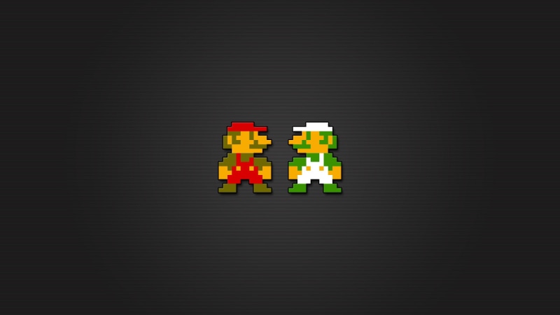 video games, 1080P, retro games, pixels, Luigi, simple background, Nintendo, pixelated, Super Mario