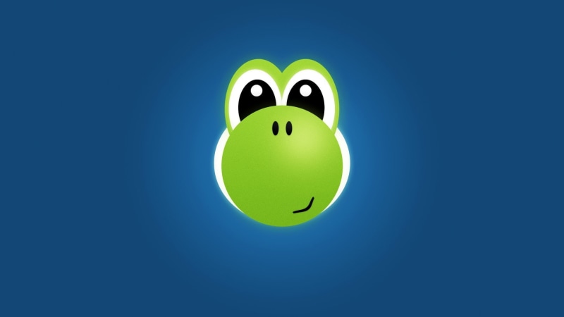 mid-air, blue, green color, emotion, art and craft, smiling, fun, blue background, colored background, face, anthropomorphic face, creativity, Yoshi, no people