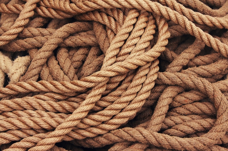 braided, outdoors, strength, pattern, 1080P, loose, maritime, beige, brown, strand, repetition, textile, textured, high angle view, cordage, shipping