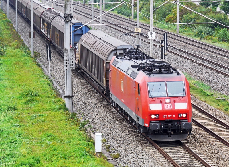 no people, dome roof car, engine, locomotive, speed, br185, br 185, upper rhine, public transportation, lichtraum profile, electric locomotive, multi-system locomotive