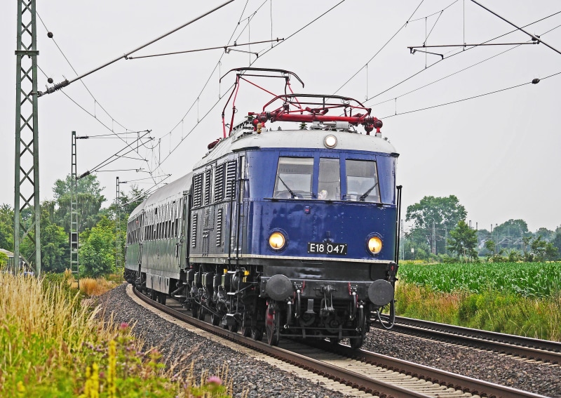 electricity, mode of transportation, tourism, railway enthusiasts, plant, on the move, power supply, tour, transportation, oldtimer, e 18 047, historically
