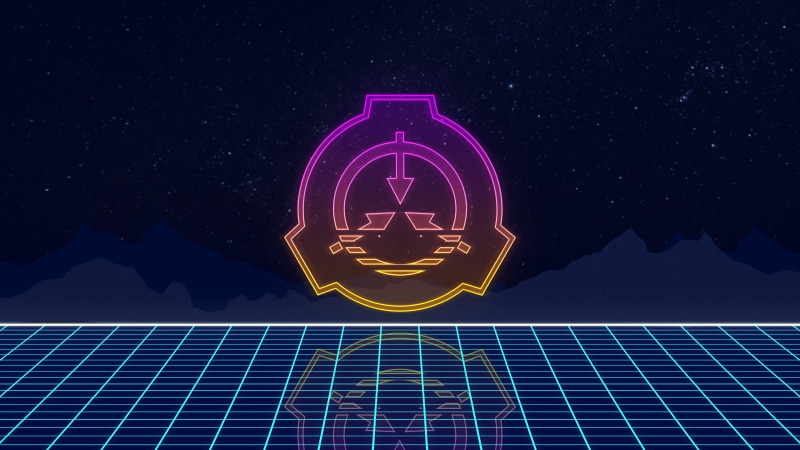 neon, SCP Foundation, minimalism, grid, Scp, 4K, logo