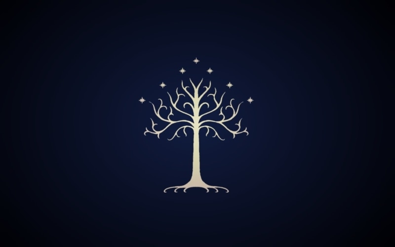 gondor, Trees, lord, nature, 720P, white, sigil, art, Blue, rings, tree, hd, The Lord of the Rings, white tree