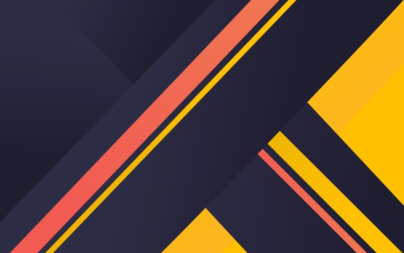 4K, Geometric, Material, Dark background, Minimal, Yellow, 4K