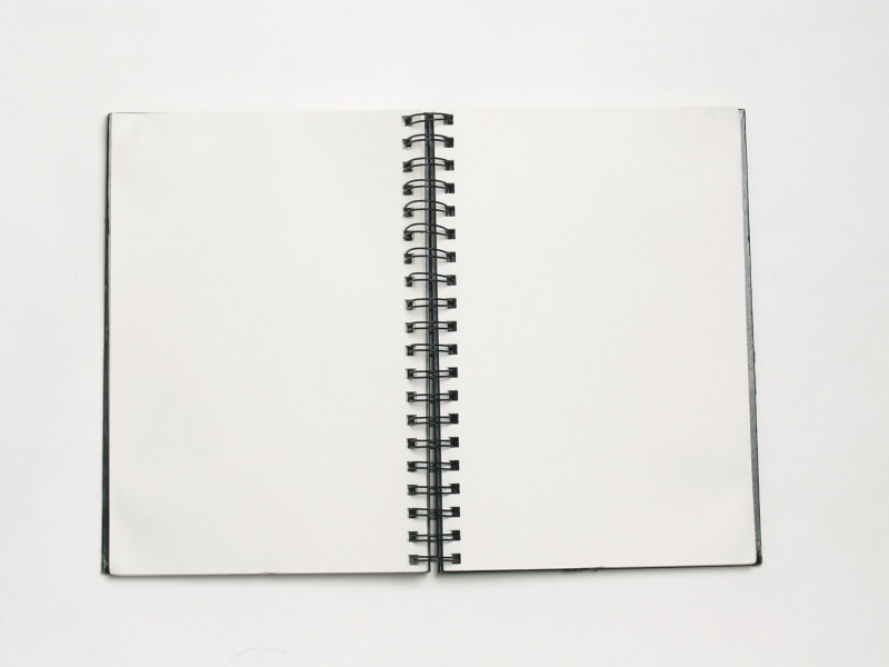 clean, diary, message, publication, notes, indoors, correspondence, copy space, 1080P, simplicity, white background, studio shot, blank, ring binder, no people