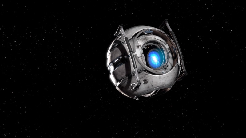 outer space, 720P, x, hd, aircraft, outer, portal, space, art, wheatley, Portal 2