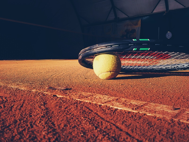 leisure games, activity, baseball - ball, tennis, 2K, sphere, ground, black, day, sport, close-up, playing field, racket, ball, sports venue, sports equipment