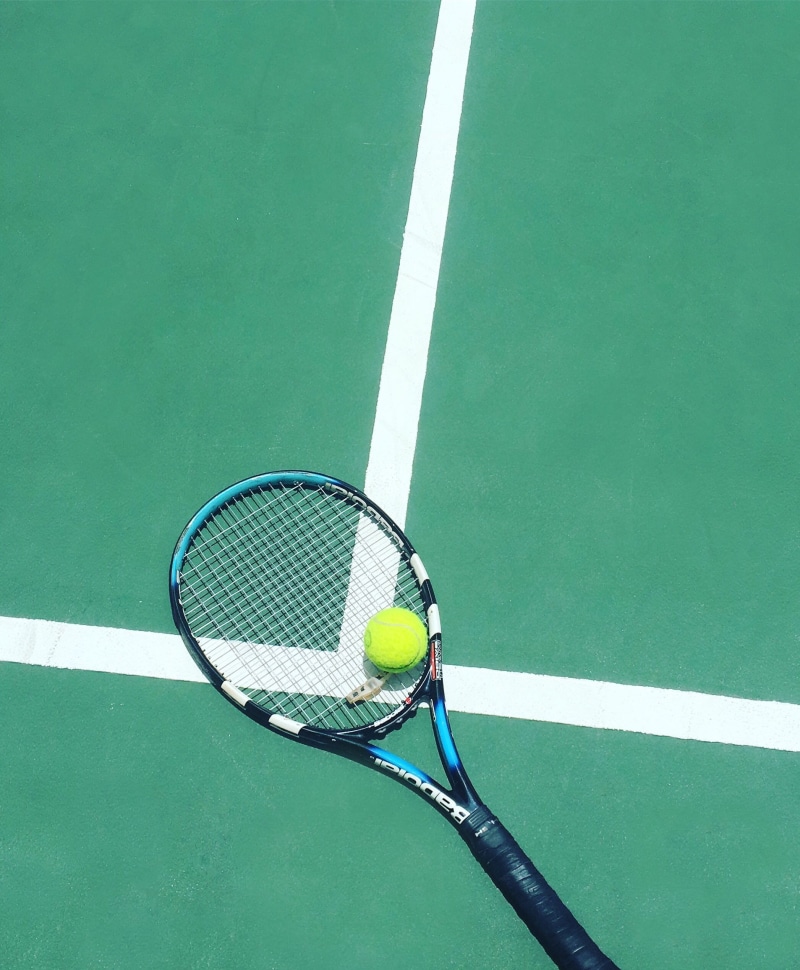 produce, fruit, sports, court, food, recreational pursuit, 1080P, tennis ball, sports equipment, two objects, high angle view, tennis net, still life
