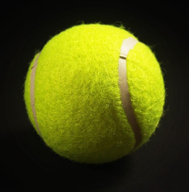 game, competition, close-up, sport, round out, fruit, yellow, black background, single, shot, sports equipment, green color, tennis, tournament, sphere