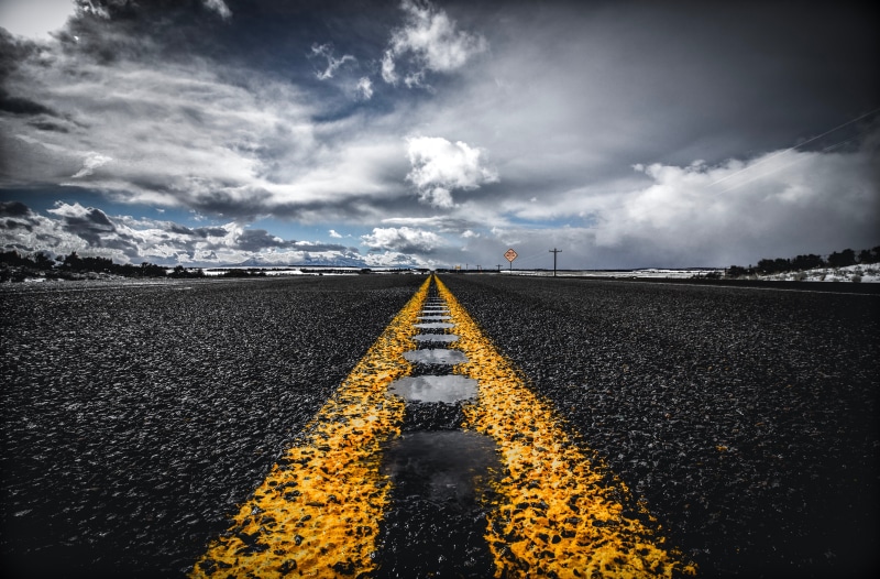 travel, asphalt, journey, outdoors, diminishing Perspective, transportation, cloud - Sky, nature, street, direction, straight, double yellow line, blue