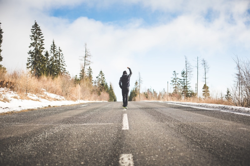 adult, 4K, Man, motivation, roads, power, landscape, hood - clothing, street, guy, clouds, rocky, cold temperature, asphalt, Winner, transportation, room for text