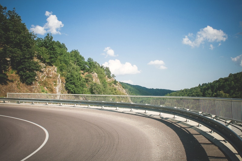 outdoors, traffic, mountain, mountains, multiple Lane Highway, hills, asphalt, 4K, plant, sky, dividing Line, transportation, forest, cloud - sky, water