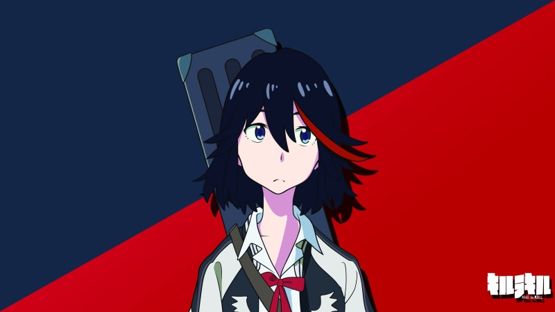 headshot, unrecognizable person, Matoi Ryuuko, one person, emotion, portrait, human face, young adult, disguise, colored background, horror, studio shot
