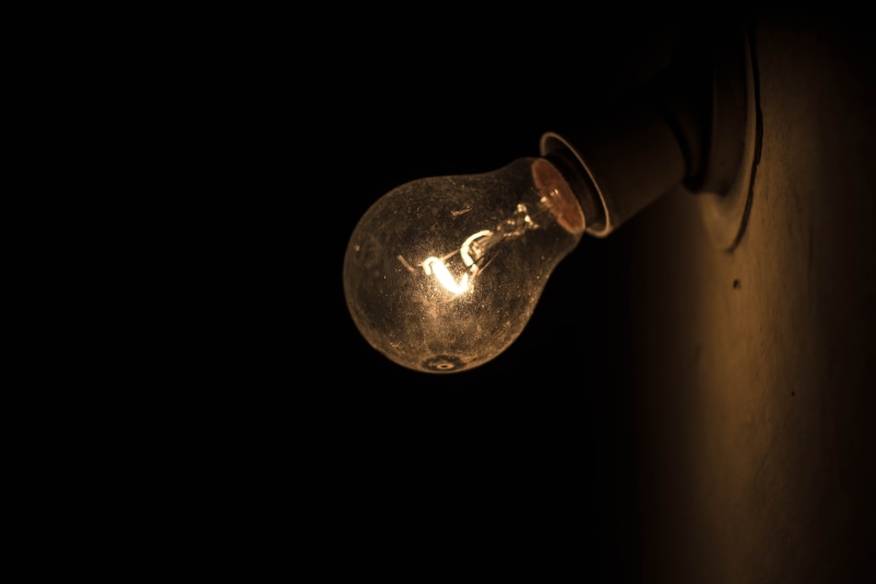 close-up, energy, light bulbs, indoors, Dark Light, low angle view, night, electric lamp, glass - material, single Object, no people, old, 5K, Bulb, still life
