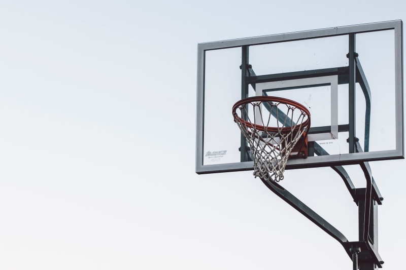 pole, 4K, sports equipment, low angle view, sky, sport, basketball - ball, white, nature, net, outdoors, spalding, day, hobby, court, exercise, black