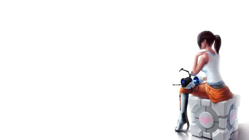 Portal Gun, Aperture Laboratories, Portal 2, Chell, Companion Cube, Valve, video games, Portal (game), 1080P, Valve Corporation