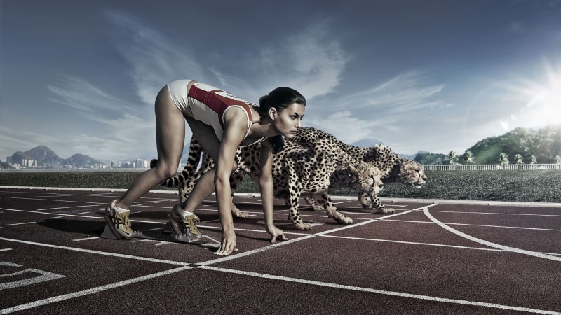 young adult, athlete, cloud - sky, digital, field, 1080P, sky, outdoors, determination, track and field, nature, running, competitive sport, sports race