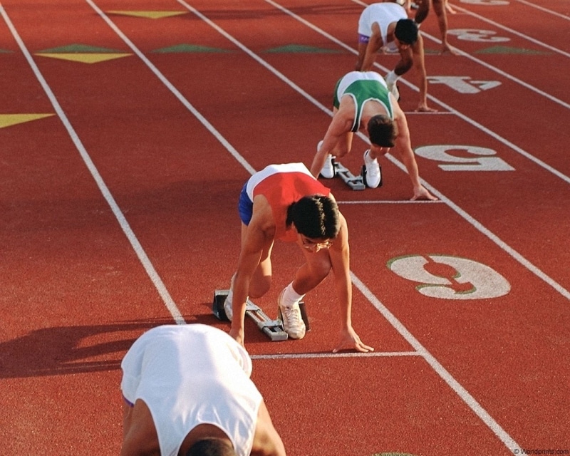 track and field athlete, sports clothing, preparation, exercising, competition, competitive sport, clothing, outdoors, Start, sportsman, track starting block