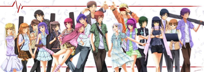 hanging, women, 2K, Ayato Naoi, people, Angel Beats!, retail display, Eri Shiina, retail, Tachibana Kanade, standing, shopping, adult, choice, Yui (Angel Beats!)