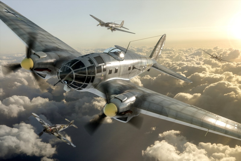 bombers, landing - Touching Down, aerospace Industry, journey, sunlight, fighter, travel Locations, Heinkel He 111, business, airplane, mode of Transport