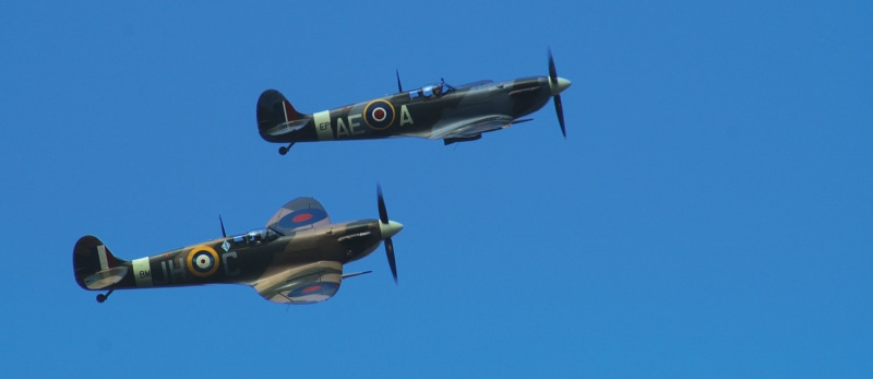 side view, copy space, wing, airplane, history, spitfire, aeroplane, engine, airshow, propeller, air Force, landing, fighter, air, fly, royal, air Vehicle